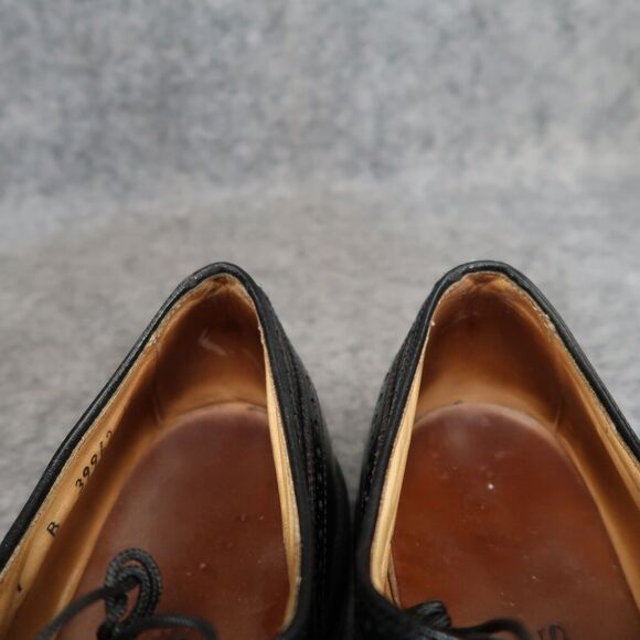 Allen Edmonds Shoes Mens 11 Oxford Leather Black Classic Brogue Cap Toe Formal - Picture 12 of 16